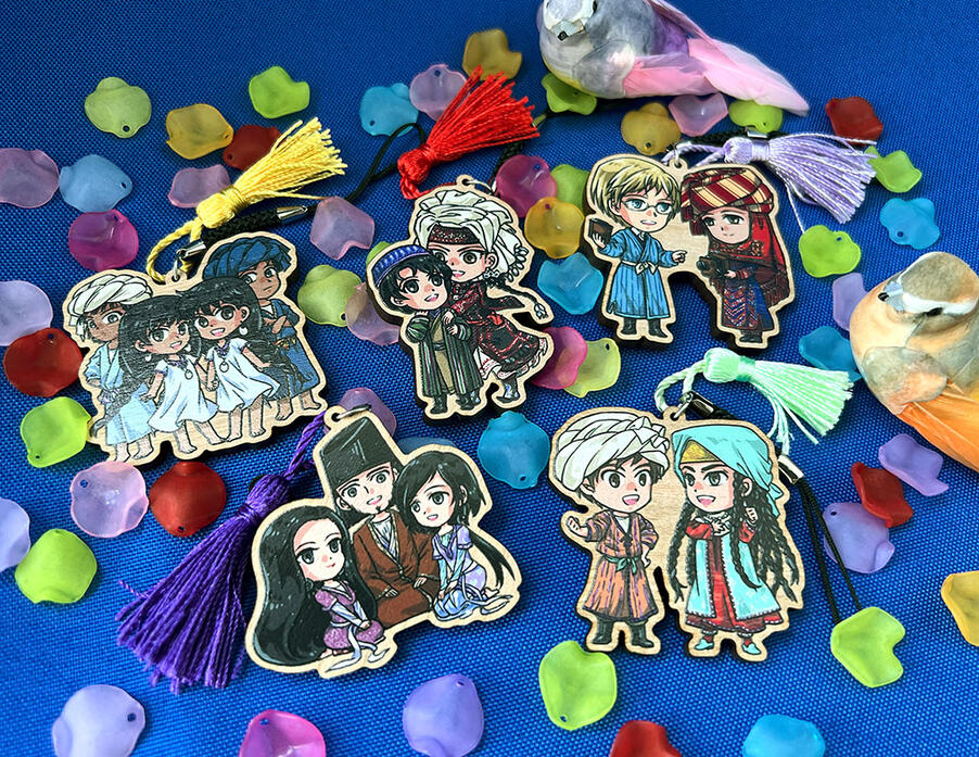 Otoyomegatari wooden charms